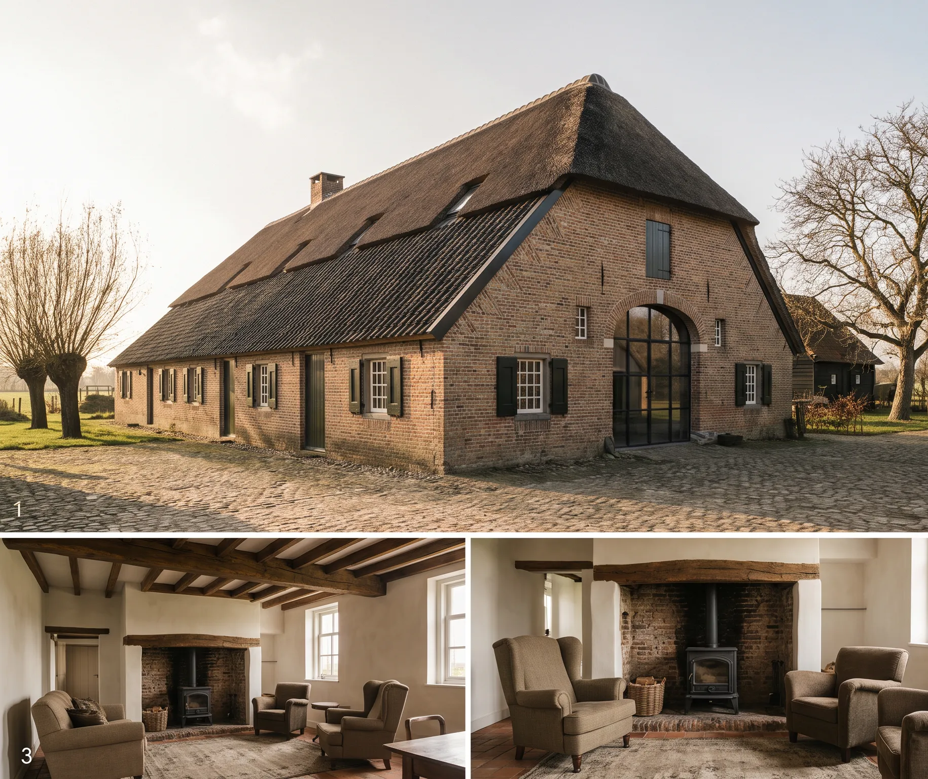 Houten lamellenwand met ingebouwde kast en verlichte nissen