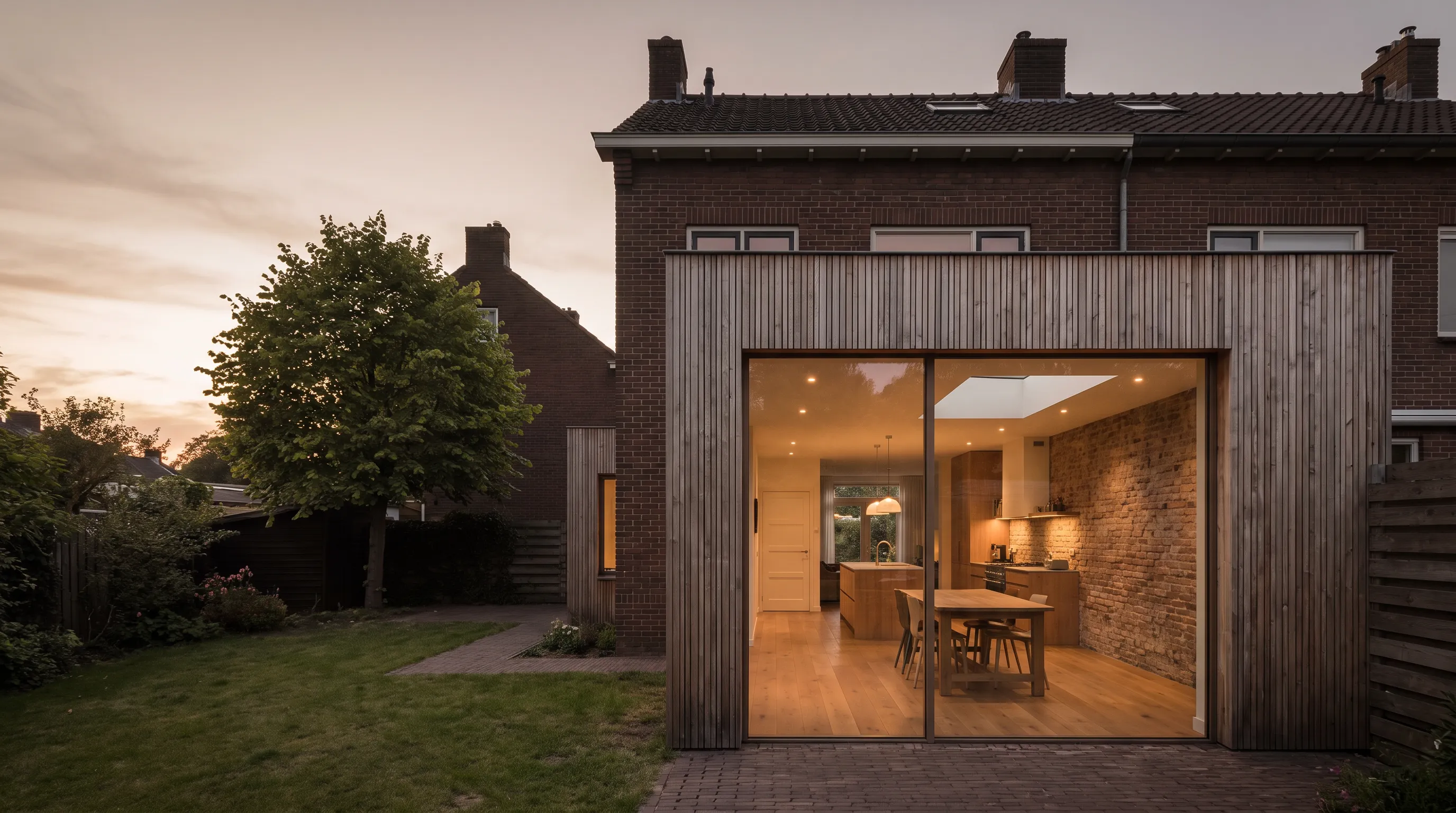 Leeshoek met fauteuil, bijzettafel en boekenkast bij het raam